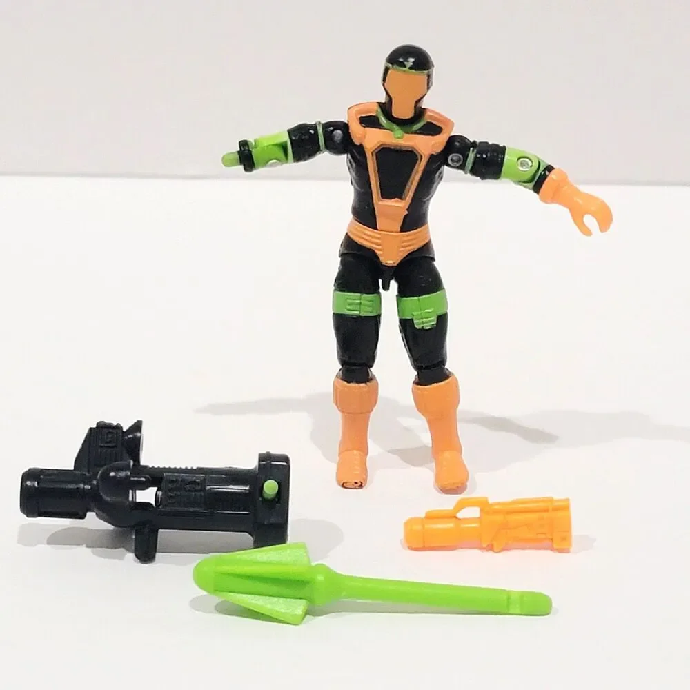 GI Joe Cobra BAT v2 Action Figure No Hologram Vintage 1991 ARAH Orange Green